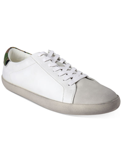 INC Mens White Mixed Media Padded Damon Round Toe Lace-Up Sneakers Shoes 7.5 M