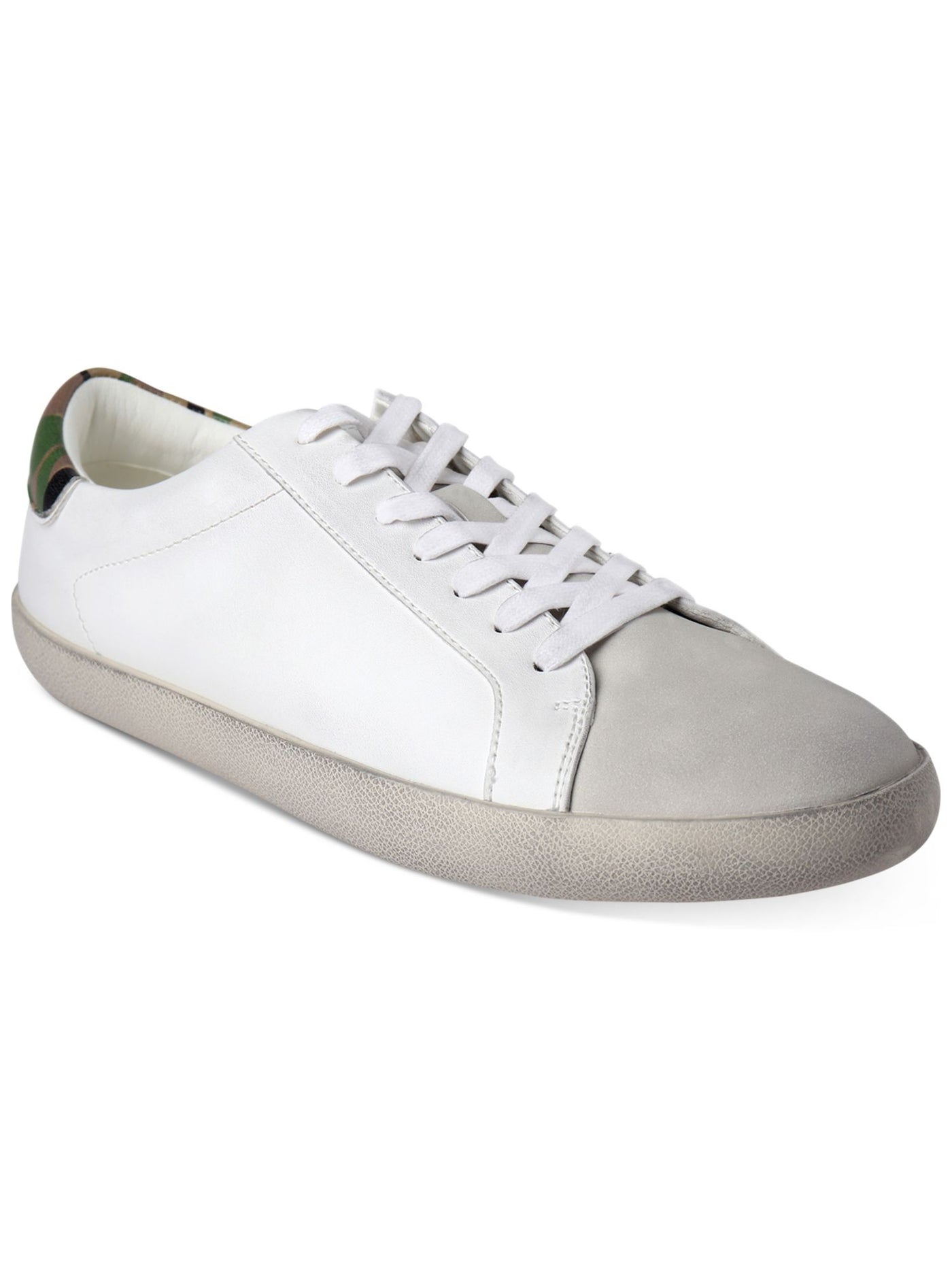INC Mens White Mixed Media Padded Damon Round Toe Lace-Up Sneakers Shoes 12 M