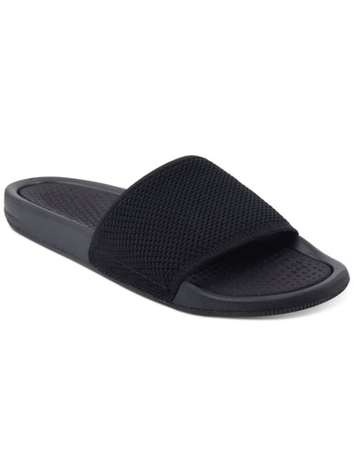 ALFANI Mens Black Knit Cushioned Comfort Ace Round Toe Platform Slip On Slide Sandals Shoes 7 M