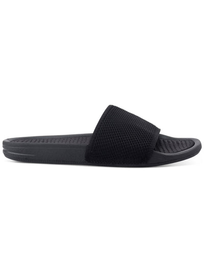 ALFANI Mens Black Knit Cushioned Comfort Ace Round Toe Platform Slip On Slide Sandals Shoes 12 M