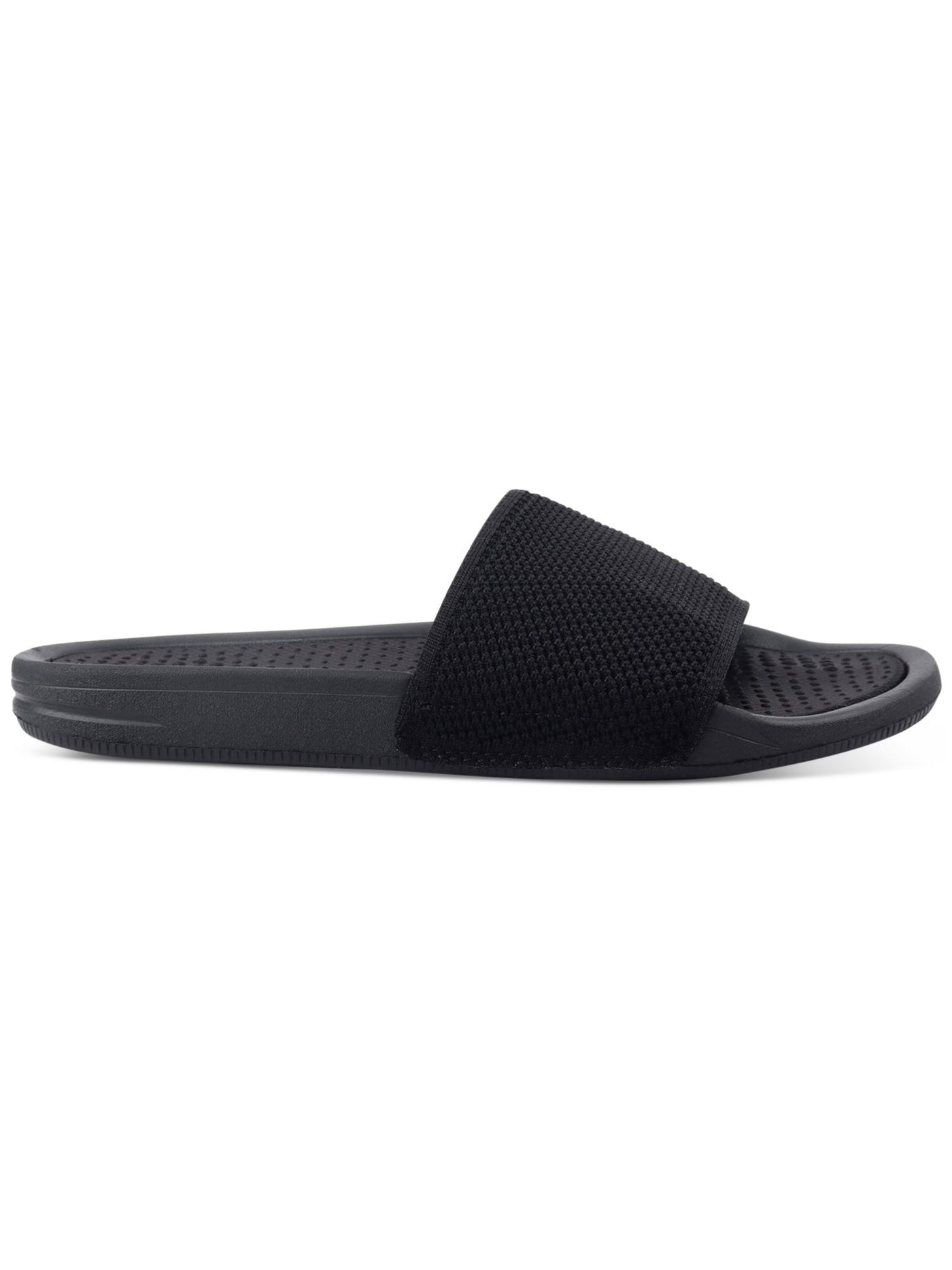ALFANI Mens Black Knit Cushioned Comfort Ace Round Toe Platform Slip On Slide Sandals Shoes 7 M