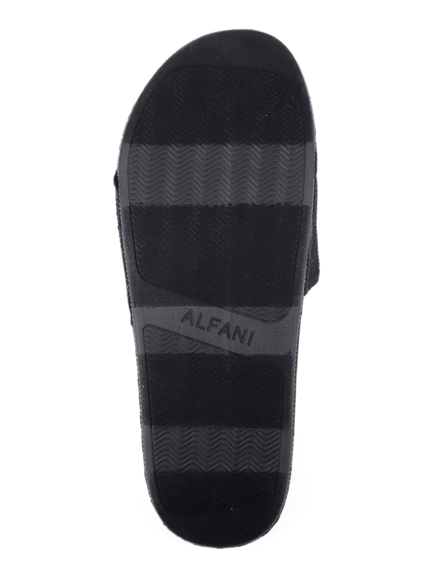 ALFANI Mens Black Knit Cushioned Comfort Ace Round Toe Platform Slip On Slide Sandals Shoes 12 M