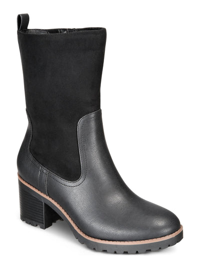 STYLE & COMPANY Womens Black Cushioned Skylarr Round Toe Block Heel Zip-Up Heeled Boots 10 M