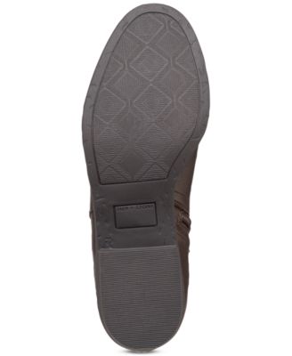 SUN STONE Womens Brown Heel Pull-Tab Cushioned Slip Resistant Goring Cadee Round Toe Block Heel Zip-Up Booties M