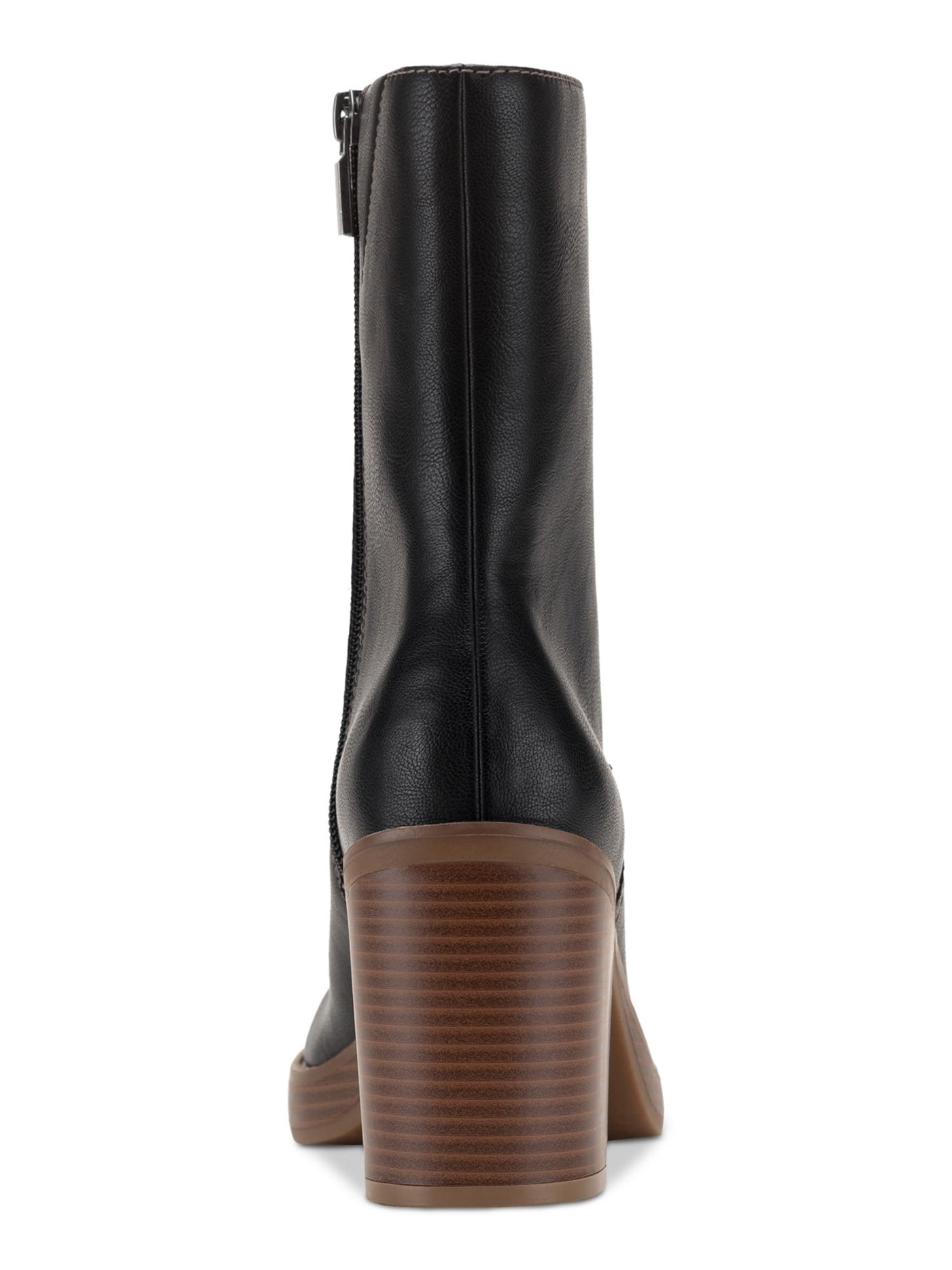 SUN STONE Womens Black Cushioned Goring Denverr Square Toe Block Heel Zip-Up Booties 6.5 M