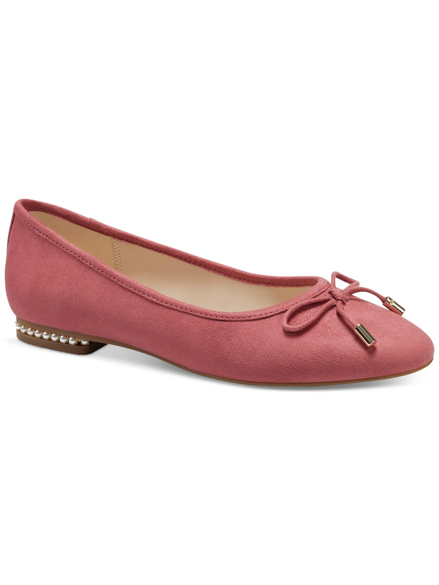 CHARTER CLUB Womens Pink Embellished Heel Bow Accent Padded Liyaa Round Toe Slip On Ballet Flats 9.5 M