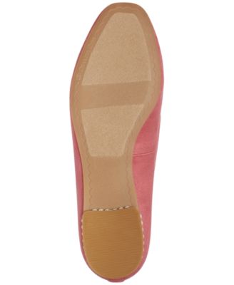 CHARTER CLUB Womens Pink Embellished Heel Bow Accent Padded Liyaa Round Toe Slip On Ballet Flats M