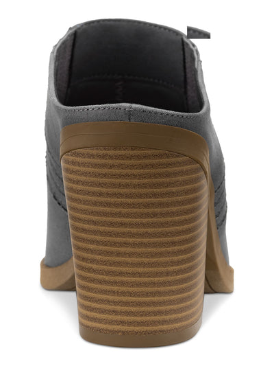 SUN STONE Womens Gray Goring Padded Deyzaa Pointed Toe Block Heel Slip On Heeled Mules Shoes 6 M