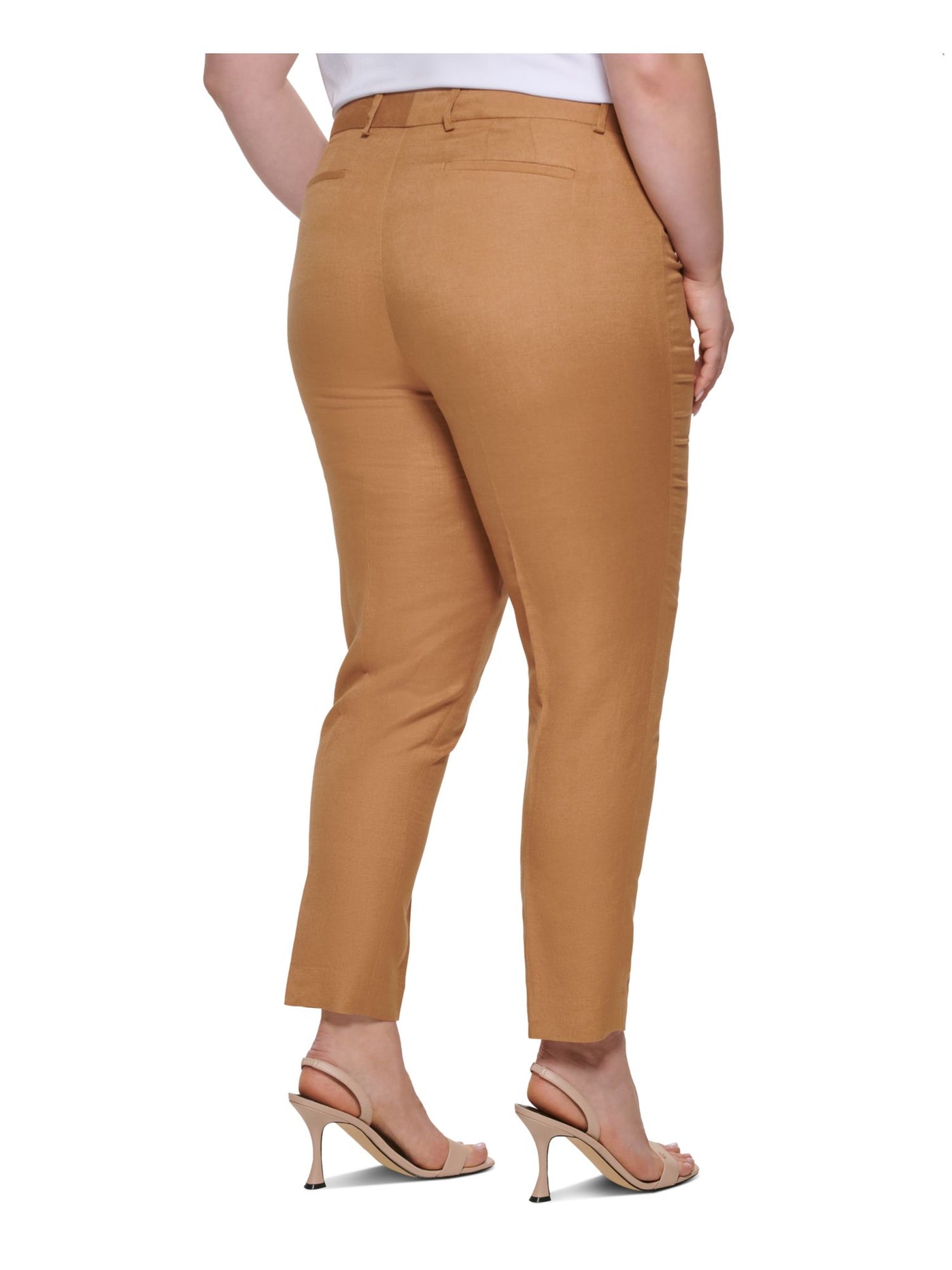 CALVIN KLEIN Womens Zippered Wear To Work Slim Leg Cropped Pants
