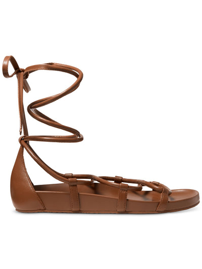 MICHAEL MICHAEL KORS Womens Brown Padded Strappy Vero Open Toe Lace-Up Leather Sandals Shoes 5.5 M