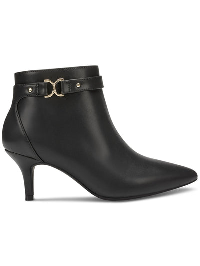 CHARTER CLUB Womens Black Padded Buckle Accent Ulyssa Pointed Toe Stiletto Zip-Up Dress Booties 9 M