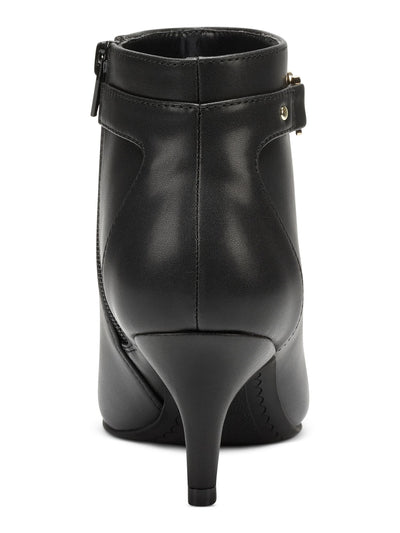 CHARTER CLUB Womens Black Padded Buckle Accent Ulyssa Pointed Toe Stiletto Zip-Up Dress Booties 9 M