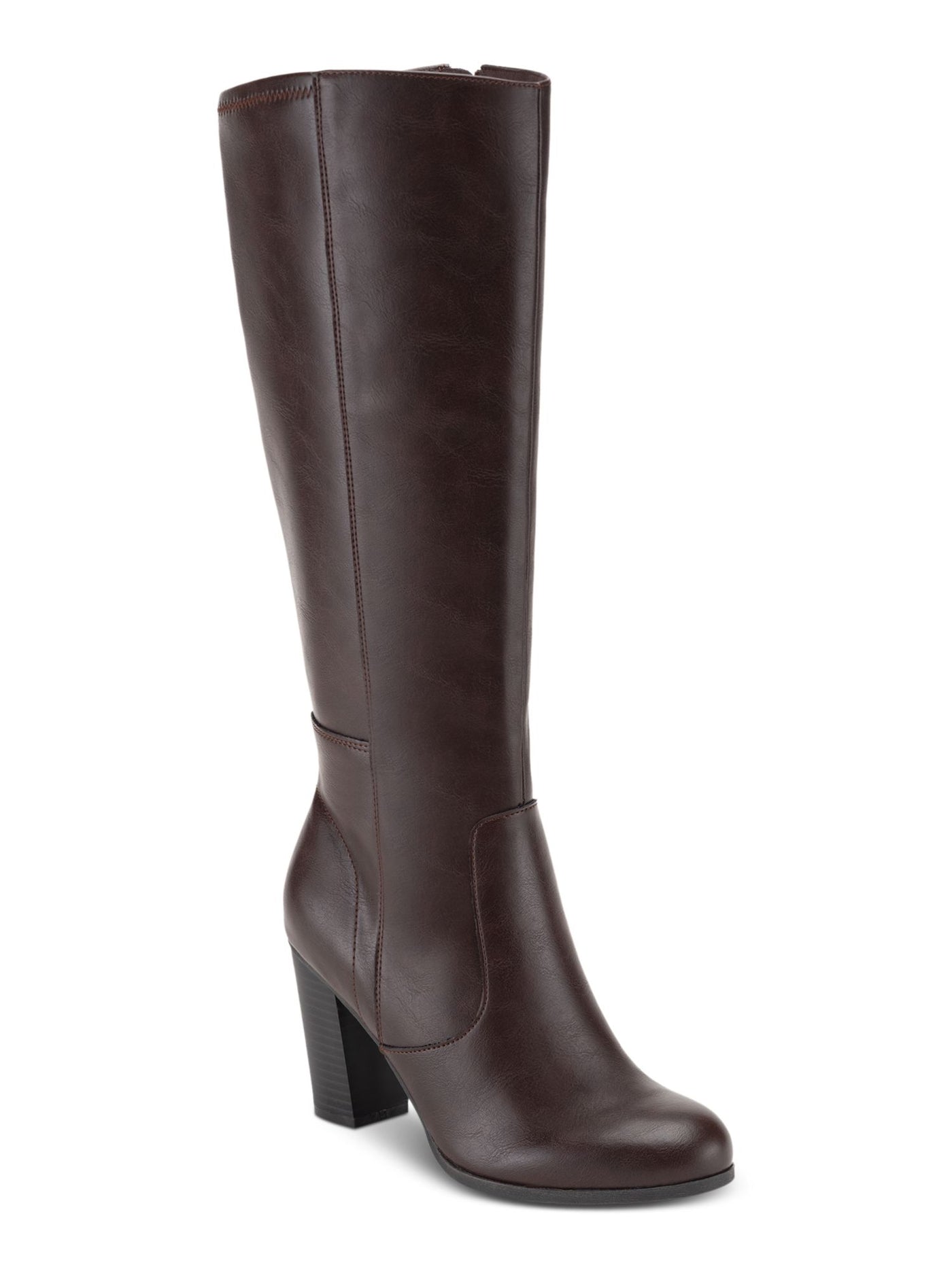 STYLE & COMPANY Womens Brown Padded Addyy Round Toe Block Heel Zip-Up Dress Boots 6 M