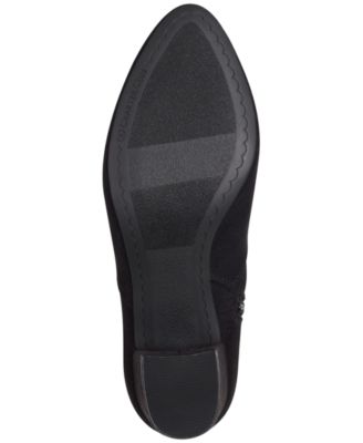 CHARTER CLUB Womens Black Padded Stretch Franki Round Toe Block Heel Zip-Up Heeled Boots M