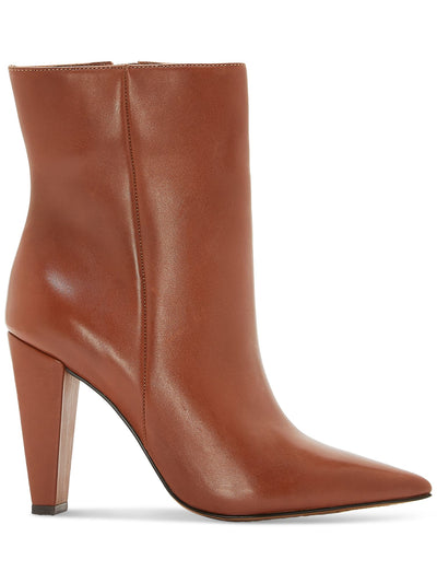 VINCE CAMUTO Womens Brown Comfort Membidi Pointed Toe Cone Heel Zip-Up Leather Booties 5.5 M