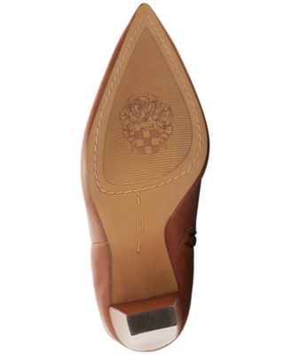 VINCE CAMUTO Womens Brown Comfort Membidi Pointed Toe Cone Heel Zip-Up Leather Booties M