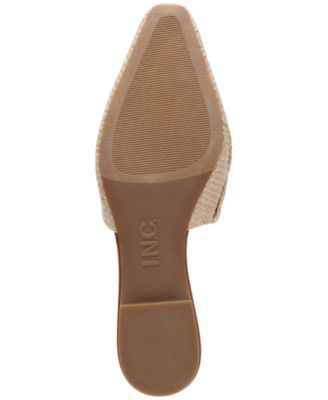 MATEO BY INC Womens Beige Woven Goring The Negril Square Toe Slip On Mules M