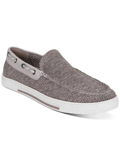 REACTION KENNETH COLE Mens Beige Heather Knit Moc Toe Cushioned Breathable Trace Round Toe Slip On Boat Shoes 8.5 M