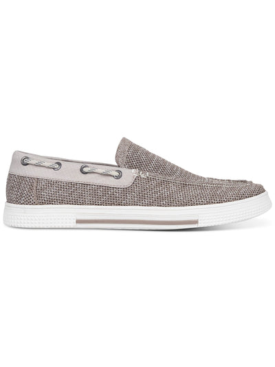 REACTION KENNETH COLE Mens Beige Heather Knit Moc Toe Cushioned Breathable Trace Round Toe Slip On Boat Shoes 8.5 M