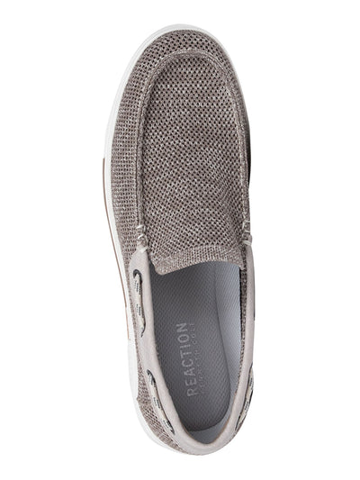 REACTION KENNETH COLE Mens Beige Heather Knit Moc Toe Cushioned Breathable Trace Round Toe Slip On Boat Shoes 8.5 M