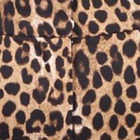 MICHAEL KORS Womens Beige Zippered Slitted Hook And Bar Faux Pockets Animal Print High Waist Pants