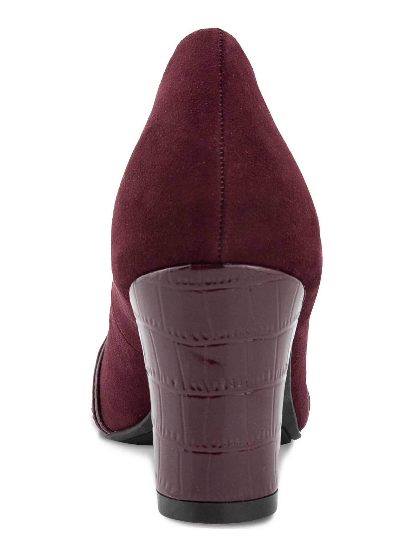 KAREN SCOTT Womens Burgundy Cushioned Penzey Almond Toe Block Heel Slip On Dress Pumps Shoes 5 M
