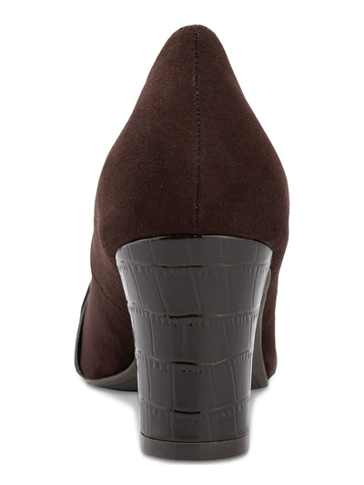 KAREN SCOTT Womens Brown Cushioned Penzey Almond Toe Block Heel Slip On Dress Pumps Shoes 8.5 M