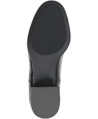 JOURNEE COLLECTION Womens Black Heel Pull-Tab Cushioned Goring Chayse Round Toe Block Heel Chelsea Boot M