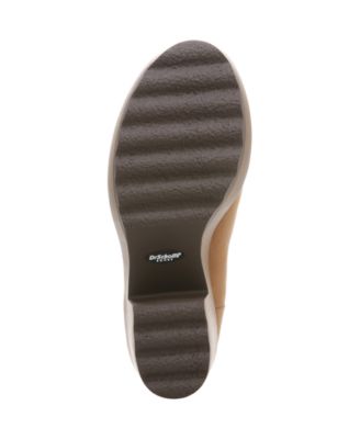 DR SCHOLLS Womens Brown 1" Platform Cushioned Goring Odor Control Walk Away Round Toe Block Heel Slip On Chelsea M