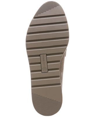 GIANI BERNINI Womens Beige 1-1/2" Platform Comfort Mayaa Round Toe Wedge Slip On Leather Loafers Shoes M