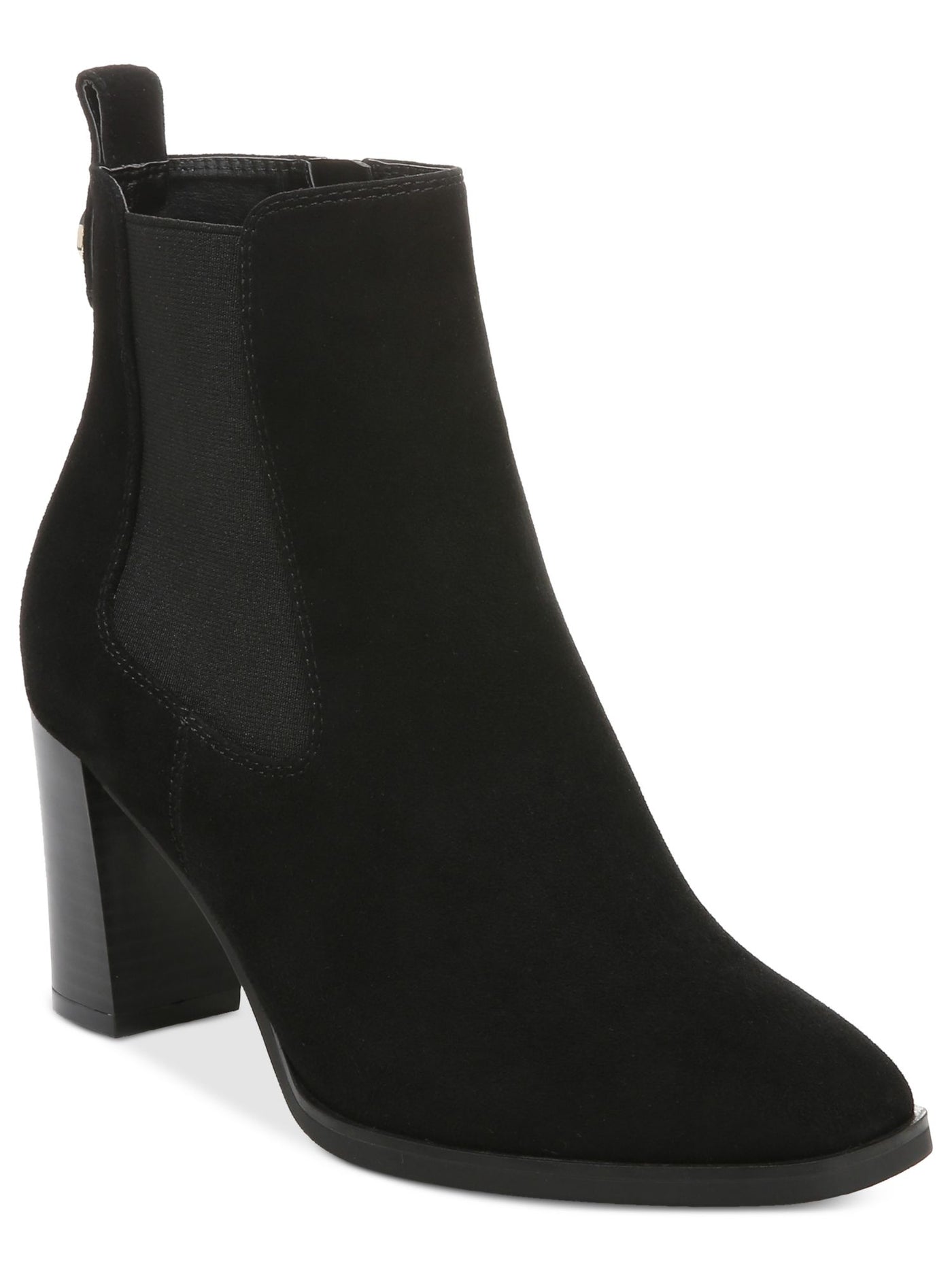 GIANI BERNINI Womens Black Arch Support Logo Hardware Goring Cushioned Brigittie Square Toe Block Heel Zip-Up Booties 8.5 M