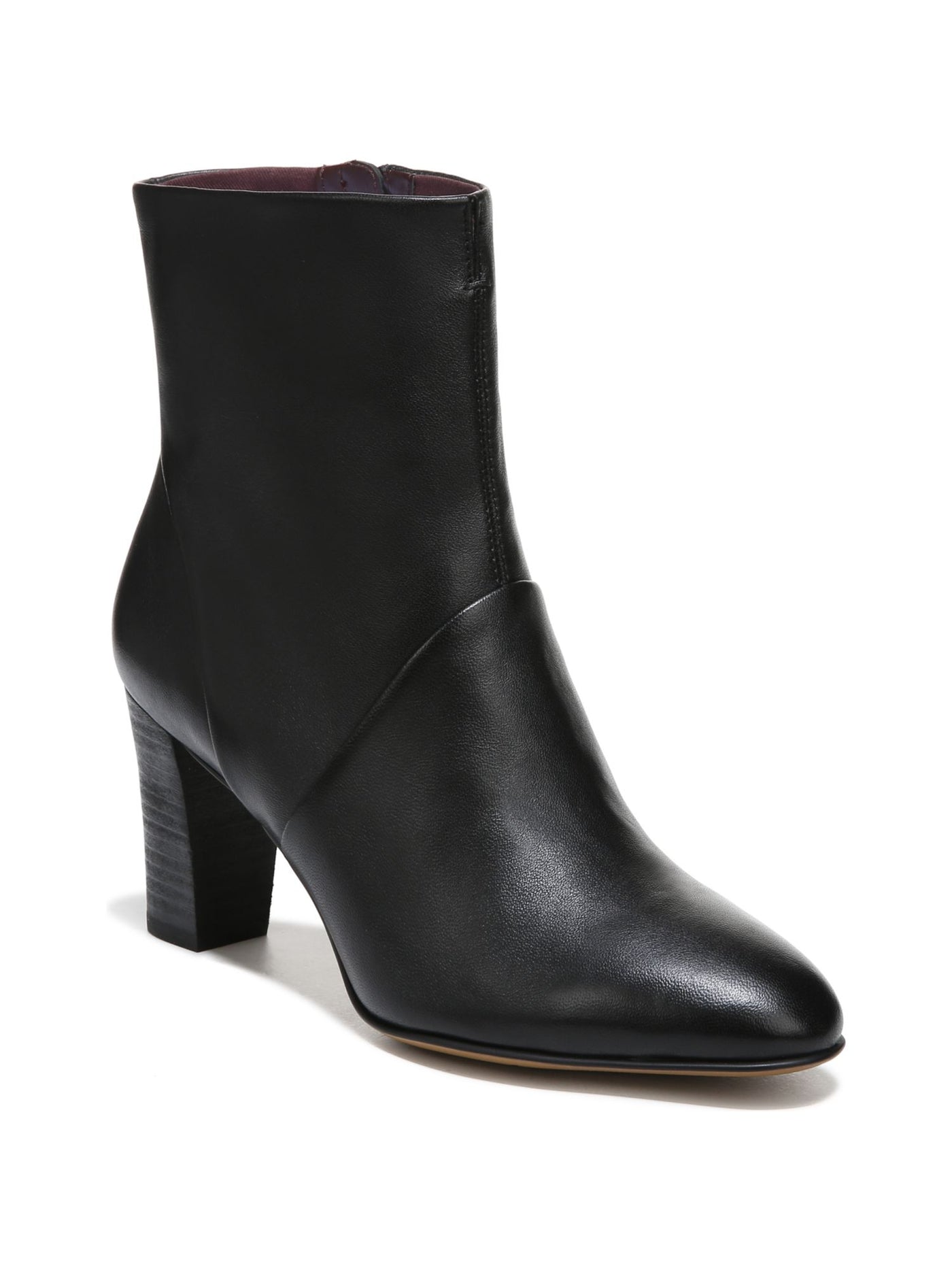 FRANCO SARTO Womens Black Vented Vamp Padded Pia Round Toe Block Heel Zip-Up Leather Dress Booties 8.5 M
