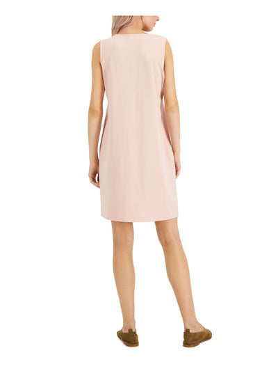 EILEEN FISHER Womens Pink Unlined Pullover Sleeveless Round Neck Above The Knee Shift Dress Petites PP