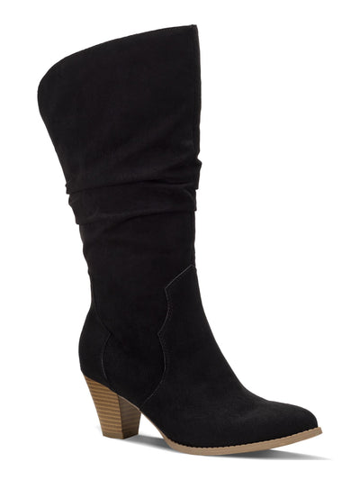 STYLE & COMPANY Womens Black Comfort Arlenee Almond Toe Block Heel Zip-Up Slouch Boot 6.5 M