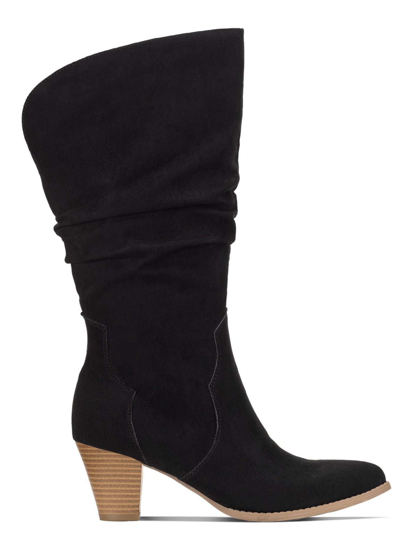 STYLE & COMPANY Womens Black Comfort Arlenee Almond Toe Block Heel Zip-Up Slouch Boot 8 M