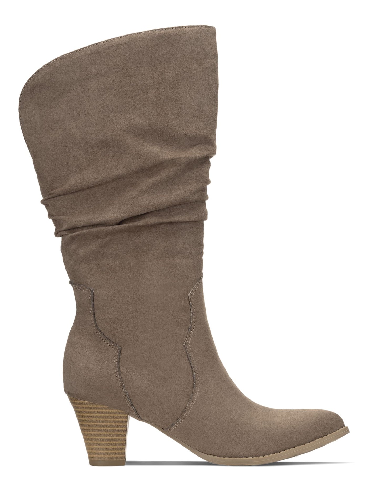 STYLE & COMPANY Womens Beige Comfort Arlenee Almond Toe Block Heel Zip-Up Slouch Boot 10 M