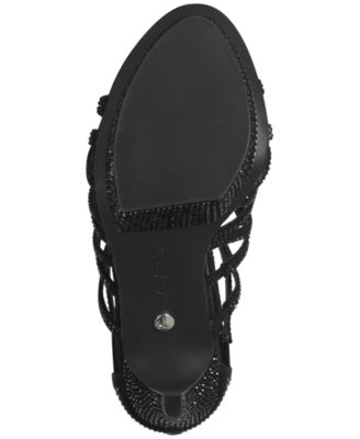 THALIA SODI Womens Black 1" Platform Glitter Silvia Open Toe Stiletto Zip-Up Dress Heeled M