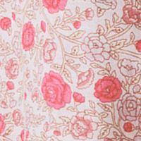LUCKY BRAND Womens Pink Tie Elastic Cuffs & Waist Floral Pouf Sleeve Split Crop Top