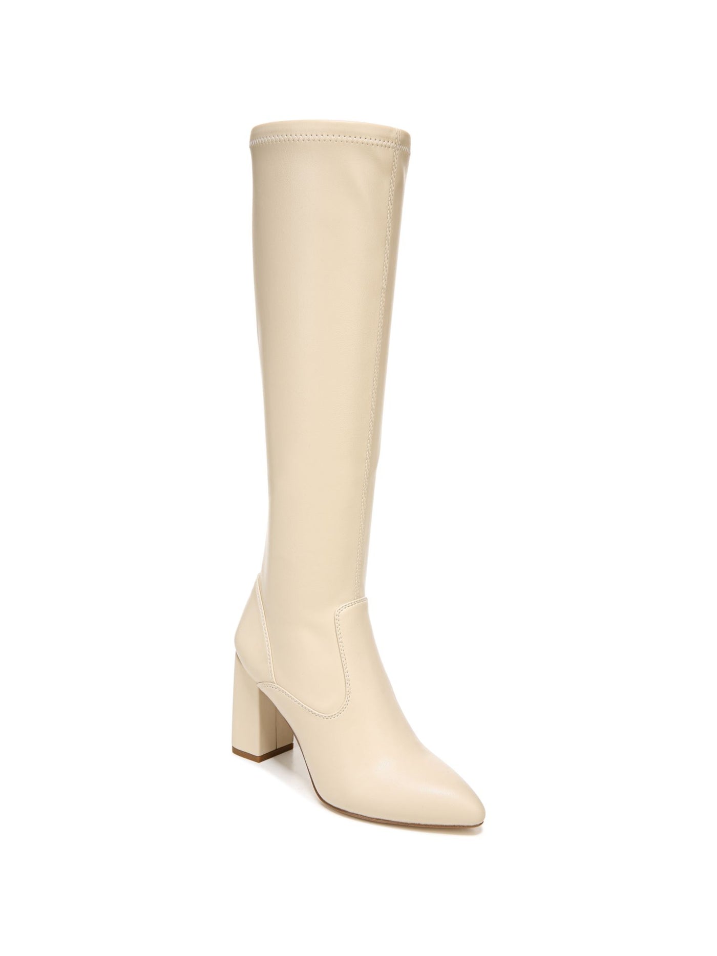 FRANCO SARTO Womens Beige Padded Katherine Pointed Toe Block Heel Zip-Up Dress Boots 8.5 M