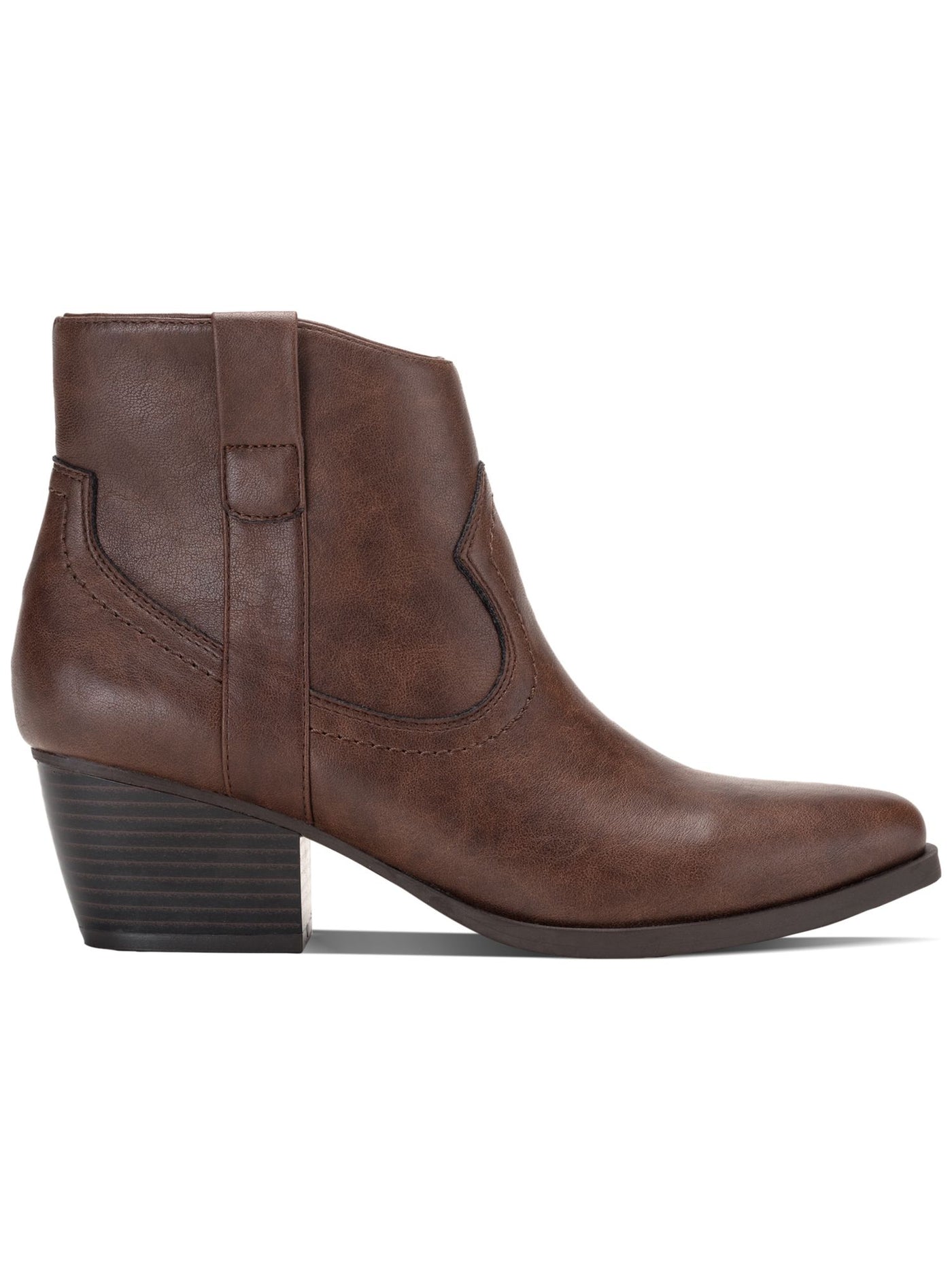 STYLE & COMPANY Womens Brown Comfort Perriee Round Toe Block Heel Zip-Up Western Boot 5 M