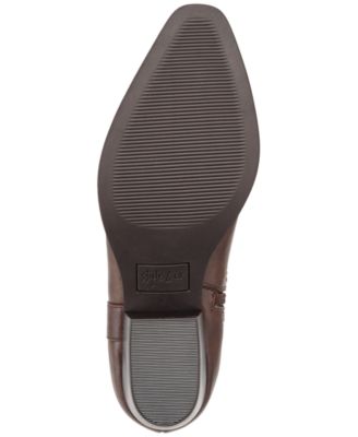 STYLE & COMPANY Womens Brown Comfort Perriee Round Toe Block Heel Zip-Up Western Boot M