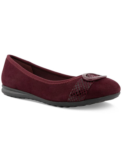 KAREN SCOTT Womens Burgundy Cushioned Tashelle Round Toe Slip On Flats Shoes 5.5 M