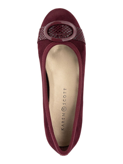 KAREN SCOTT Womens Burgundy Cushioned Tashelle Round Toe Slip On Flats Shoes 5.5 M
