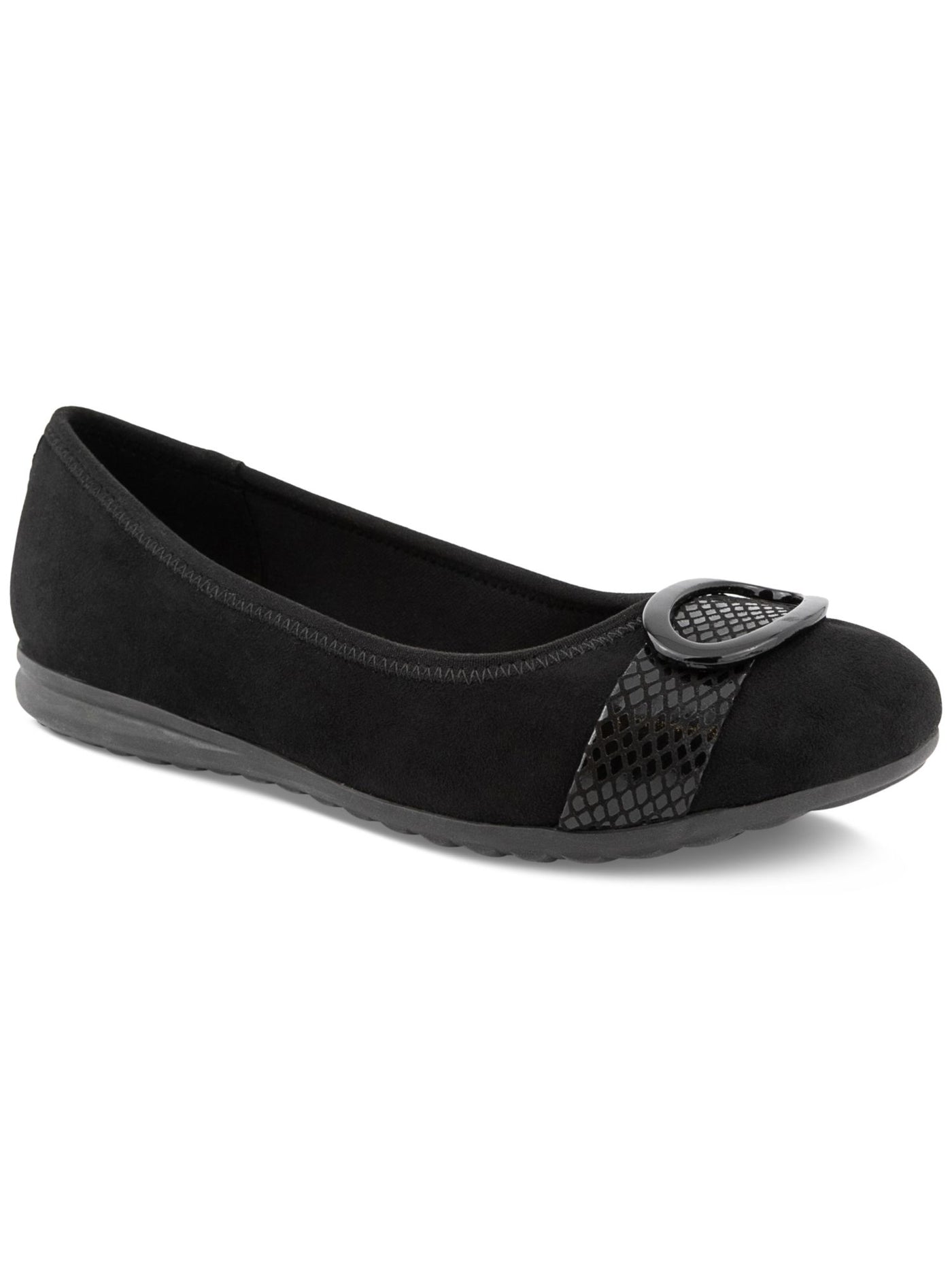 KAREN SCOTT Womens Black Cushioned Tashelle Round Toe Slip On Dress Flats Shoes 7 M
