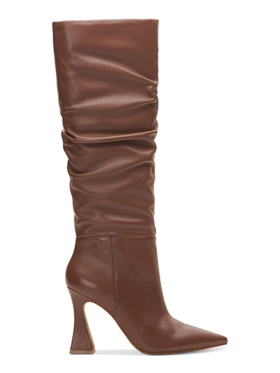 VINCE CAMUTO Womens Brown Cushioned Alinkay Pointy Toe Sculpted Heel Leather Dress Slouch Boot 5 M