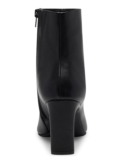 ALFANI Womens Black Cushioned Terrie Square Toe Block Heel Zip-Up Booties 6.5 M