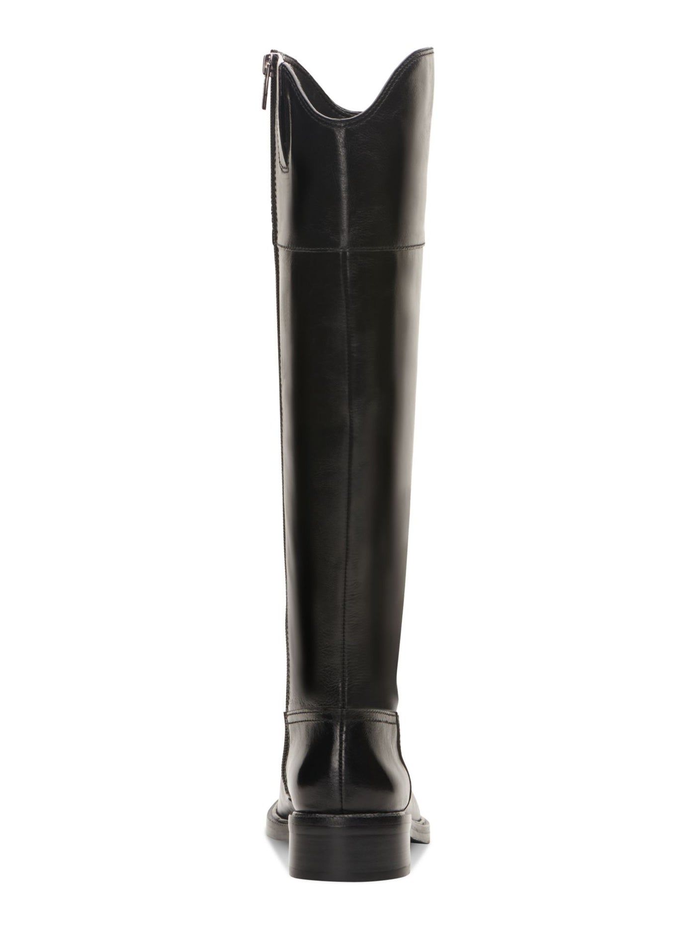 VINCE CAMUTO Womens Black Goring Padded Alfella Round Toe Block Heel Zip-Up Leather Riding Boot 6 M