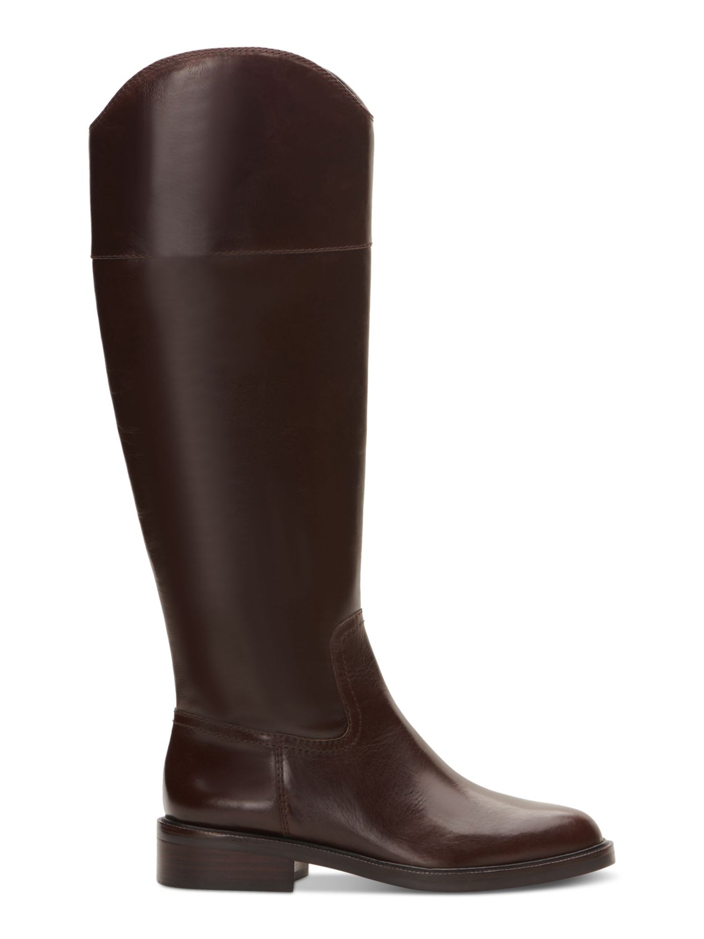 VINCE CAMUTO Womens Brown Goring Padded Alfella Round Toe Block Heel Zip-Up Leather Riding Boot 6.5 M