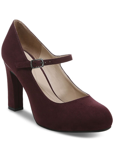 ALFANI Womens Burgundy Mary Jane Comfort Tresta Round Toe Block Heel Buckle Dress Pumps Shoes 7.5 M