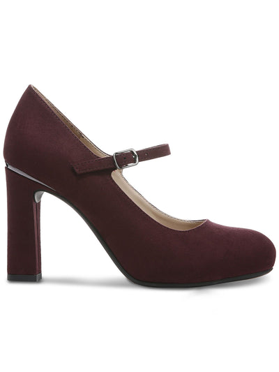 ALFANI Womens Burgundy Mary Jane Comfort Tresta Round Toe Block Heel Buckle Dress Pumps Shoes 8.5 M